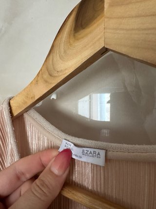 Blusa Zara L Plisada Rosa