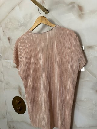 Blusa Zara L Plisada Rosa