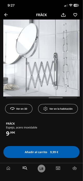 Espejo Extensible Baño Ikea Frack Metal