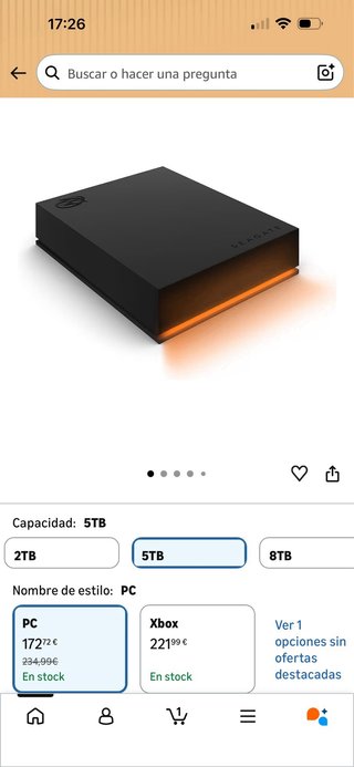 Disco Duro Externo Seagate Gaming 5TB nuevo