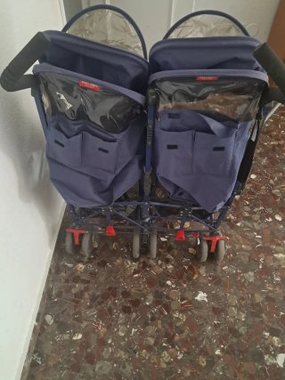 Carro gemelar Maclaren azul