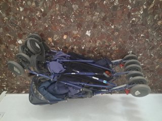 Carro gemelar Maclaren azul