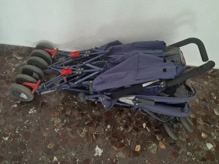 Carro gemelar Maclaren azul