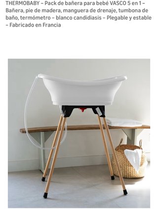 Cuna blanca y bañera bebé
