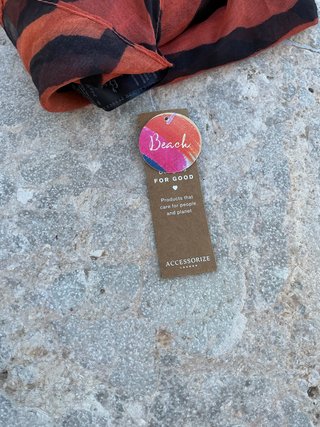 Bufanda Accessorize Naranja y Negra Rayas