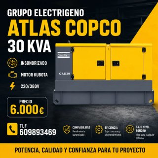Grupo electrógeno Atlas Copco 30 KVA