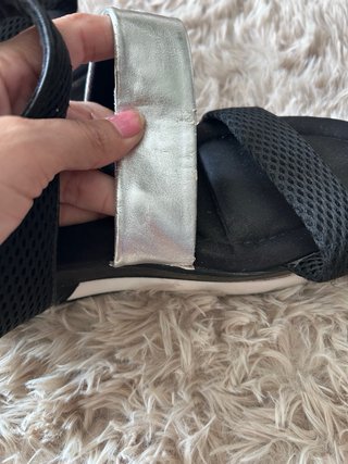 Sandalias Plataforma Negro y Plata
