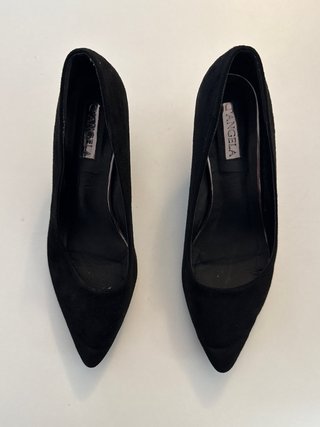 Zapatos de tacón negros ante
