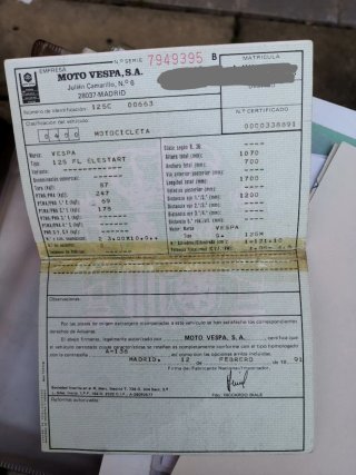 Vespa 125 FL Elestar 1991 Roja