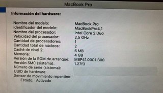 Apple MacBook Pro 4.1 2008 funcionando