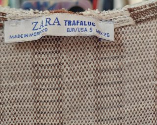 Vestido Zara rayas marrón y crema