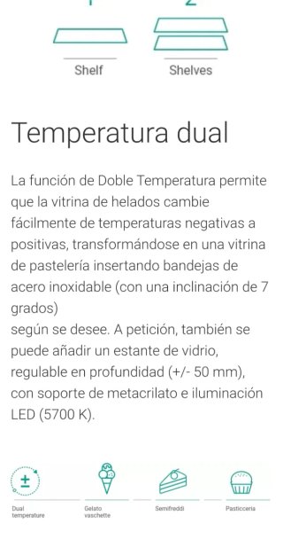 Vitrina expositora helados curva