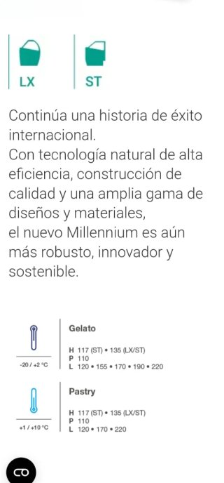 Vitrina expositora helados curva