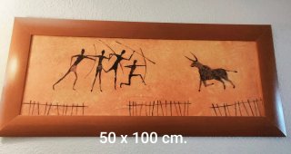 Cuadro Decorativo Caza Tribal 50x100cm