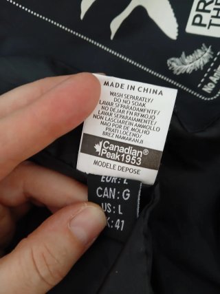 Cazadora Canadian Peak Negra. Talla L (poca talla)