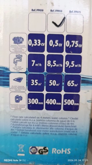 Bomba de piscina GRE autocebante