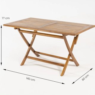 Comedor exterior, madera Teca, mesa y 4 sillas