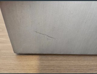 Consola gris metal y madera