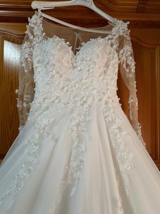 Vestido de Novia Talla S Encaje Manga Larga