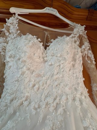 Vestido de Novia Talla S Encaje Manga Larga
