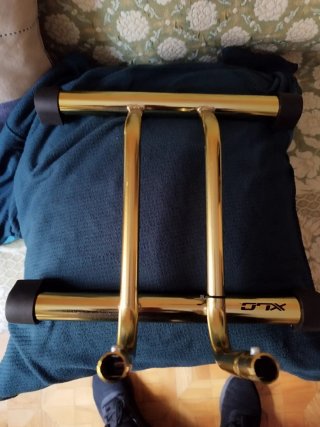 Soporte para bicicleta dorado