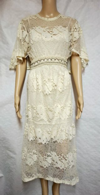 Abito Zara Beige Pizzo
