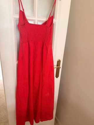 Vestido corsetero largo rojo escote talla única