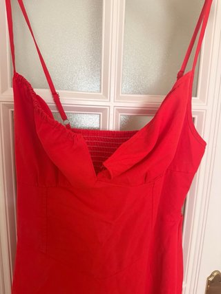 Vestido corsetero largo rojo escote talla única