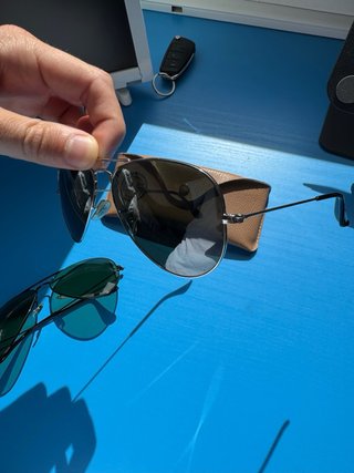 Gafas de Sol Ray-Ban Aviador Plata/Verde