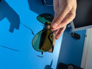Gafas de Sol Ray-Ban Aviador Plata/Verde