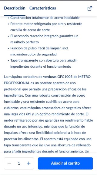 Cortador de Alimentos Profesional Metro(foodcutter