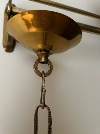 Lámpara colgante vintage opalina años 30