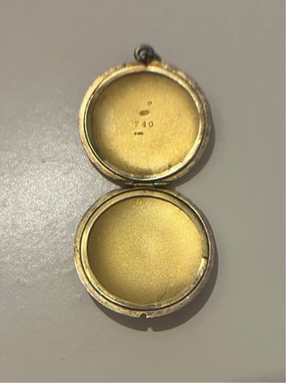 Antiguo relicario guardapelo plata oro guilloché