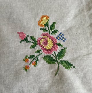 Tovaglietta vintage anni '60 ricamata