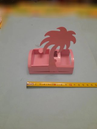 Cenicero metálico rosa palmera