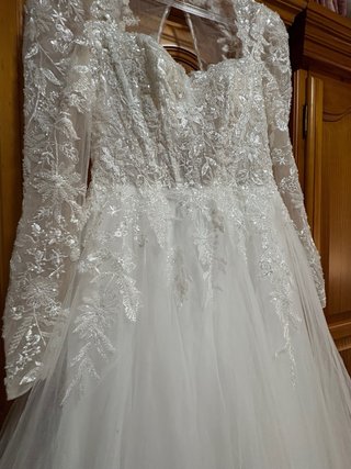 Vestido de Novia Talla S Encaje Manga Larga