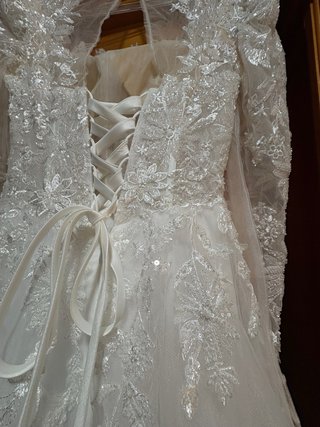 Vestido de Novia Talla S Encaje Manga Larga