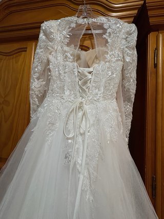 Vestido de Novia Talla S Encaje Manga Larga