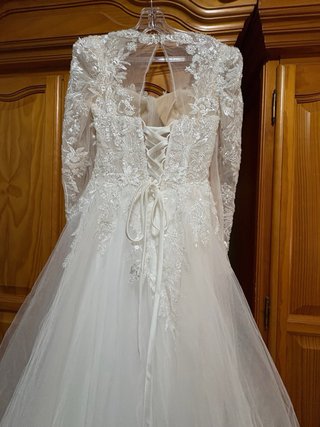 Vestido de Novia Talla S Encaje Manga Larga