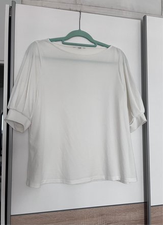 Camiseta blanca mangas farol