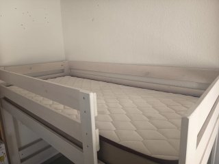 Cama alta infantil 90cm con barandillas