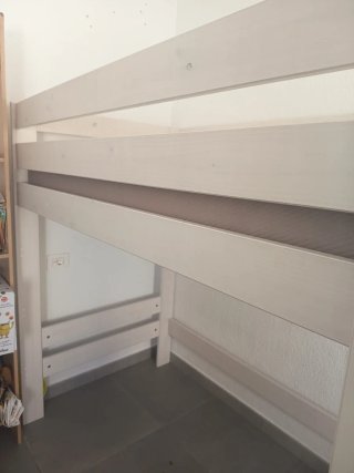 Cama alta infantil 90cm con barandillas