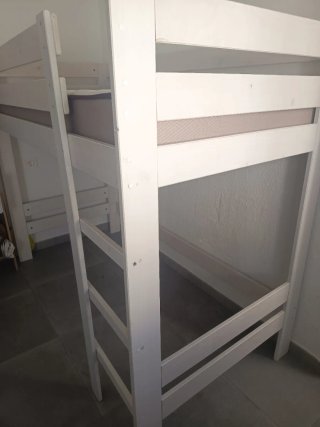 Cama alta infantil 90cm con barandillas