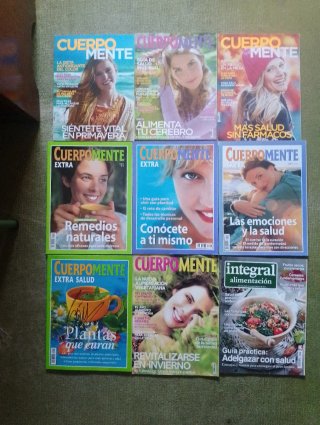 Lote 9 revistas cuerpomente + integral = 5€ total