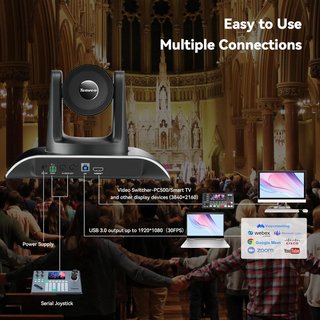Cámara PTZ Tenveo 4K con mando e micro NUOVA