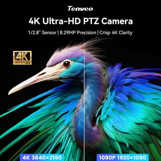 Cámara PTZ Tenveo 4K con mando e micro NUOVA