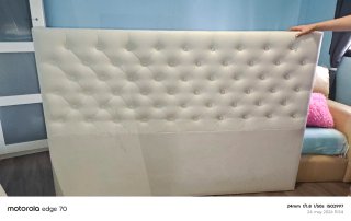 Cabecero de cama polipiel beige