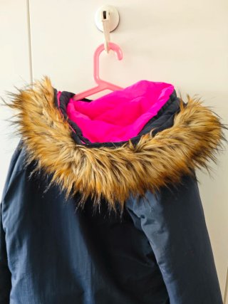 Abrigo Superdry azul marino y Rosa Talla XL