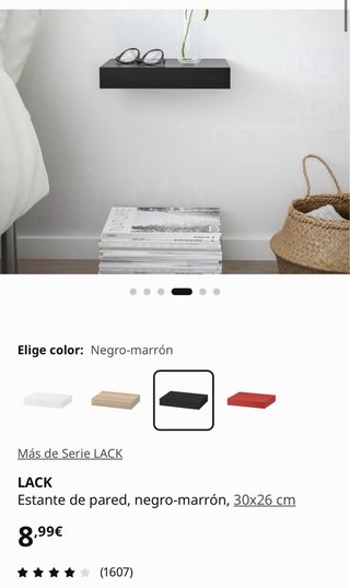 Estante pared LACK IKEA negro-marrón 30x26
