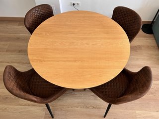 Mesa redonda de madera 120cm